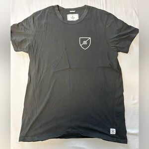 Reigning Champ Black Short Sleeve Tee with Emblem